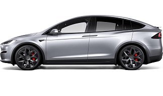 Tesla Model X Plaid (рестайлинг 2025) серебристого цвета 2025 года на 22 колёсах фото 2