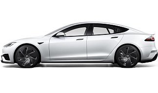 Tesla Model S Plaid (рестайлинг 2025) белого цвета 2025 года на 21 колёсах фото 2