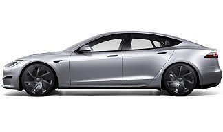 Tesla Model S Long Range (рестайлинг 2025) серебристого цвета 2025 года на 21 колёсах фото 2