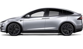 Tesla Model X Long Range (рестайлинг 2025) серебристого цвета 2025 года на 20 колёсах фото 2
