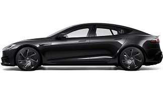 Tesla Model S Plaid (рестайлинг 2025) черного цвета 2025 года на 21 колёсах фото 2