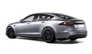 Tesla Model S Long Range (рестайлинг 2025) серебристого цвета 2025 года на 19 колёсах фото 3