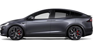 Tesla Model X Plaid (рестайлинг 2025) темно-серого цвета 2025 года на 22 колёсах фото 2