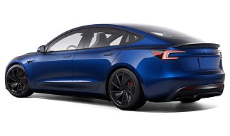 Tesla Model 3 Performance (рестайлинг) синего цвета 2025 года на 20 колёсах фото 3
