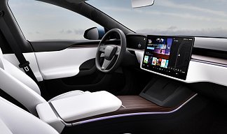 Tesla Model S Long Range (рестайлинг 2025) синего цвета 2025 года на 19 колёсах фото 4