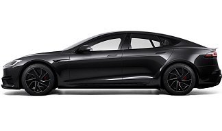 Tesla Model S Plaid (рестайлинг 2025) черного цвета 2025 года на 19 колёсах фото 2