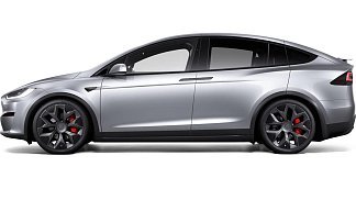 Tesla Model X Plaid (рестайлинг 2025) серебристого цвета 2025 года на 22 колёсах фото 2