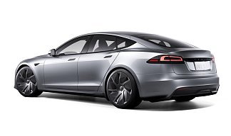 Tesla Model S Long Range (рестайлинг 2025) серебристого цвета 2025 года на 21 колёсах фото 3