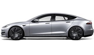 Tesla Model S Long Range (рестайлинг 2025) серебристого цвета 2025 года на 21 колёсах фото 2