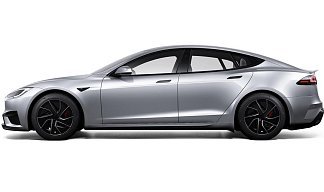 Tesla Model S Plaid (рестайлинг 2025) серебристого цвета 2025 года на 19 колёсах фото 2