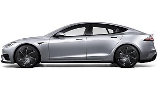Tesla Model S Plaid (рестайлинг 2025) серебристого цвета 2025 года на 21 колёсах фото 2