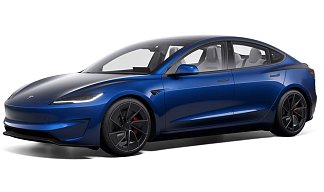 Tesla Model 3 Performance (рестайлинг) синего цвета 2025 года фото 1