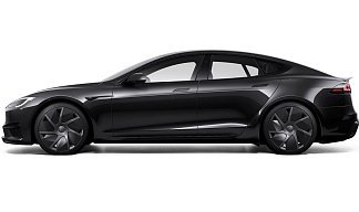 Tesla Model S Plaid (рестайлинг 2025) черного цвета 2025 года на 21 колёсах фото 2