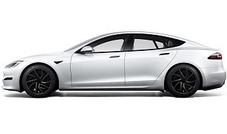 Tesla Model S Long Range (рестайлинг 2025) белого цвета 2025 года на 19 колёсах фото 2