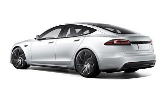 Tesla Model S Long Range (рестайлинг 2025) белого цвета 2025 года на 21 колёсах фото 3