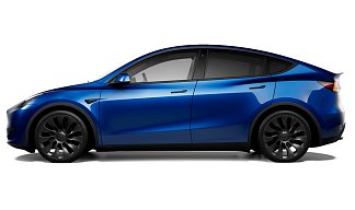 Tesla Model Y Performance синего цвета 2025 года на 21 колёсах фото 2