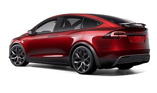 Tesla Model X Long Range (рестайлинг 2025) красного цвета 2025 года на 22 колёсах фото 3