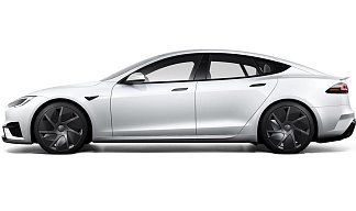Tesla Model S Plaid (рестайлинг 2025) белого цвета 2025 года на 21 колёсах фото 2