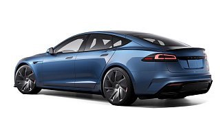 Tesla Model S Plaid (рестайлинг 2025) синего цвета 2025 года на 21 колёсах фото 3