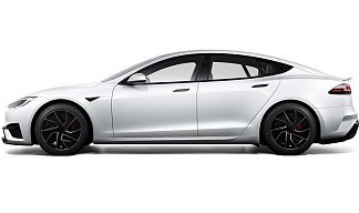 Tesla Model S Plaid (рестайлинг 2025) белого цвета 2025 года на 19 колёсах фото 2