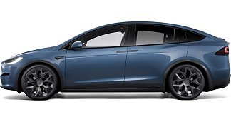 Tesla Model X Long Range (рестайлинг 2025) синего цвета 2025 года на 22 колёсах фото 2