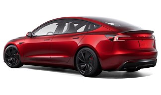 Tesla Model 3 Performance (рестайлинг) красного цвета 2025 года на 20 колёсах фото 2