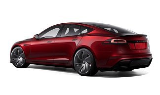 Tesla Model S Plaid (рестайлинг 2025) красного цвета 2025 года на 21 колёсах фото 3