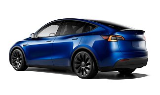 Tesla Model Y Performance синего цвета 2025 года на 21 колёсах фото 3