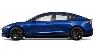 Tesla Model 3 Performance (рестайлинг) синего цвета 2025 года на 20 колёсах фото 2