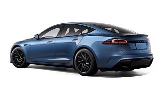 Tesla Model S Plaid (рестайлинг 2025) синего цвета 2025 года на 19 колёсах фото 3