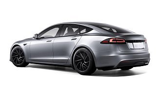 Tesla Model S Long Range (рестайлинг 2025) серебристого цвета 2025 года на 19 колёсах фото 3