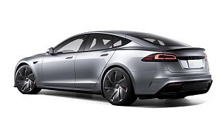 Tesla Model S Plaid (рестайлинг 2025) серебристого цвета 2025 года на 21 колёсах фото 3