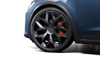 Tesla Model X Plaid (рестайлинг 2025) синего цвета 2025 года на 22 колёсах фото 5