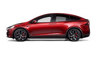 Tesla Model X Plaid красного цвета 2025 года на 22 колёсах фото 2