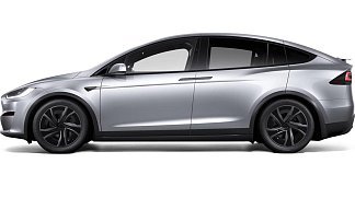 Tesla Model X Long Range (рестайлинг 2025) серебристого цвета 2025 года на 20 колёсах фото 2