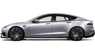 Tesla Model S Plaid (рестайлинг 2025) серебристого цвета 2025 года на 21 колёсах фото 2