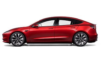 Tesla Model 3 Long Range Highland красного цвета 2025 года на 19 колёсах фото 2