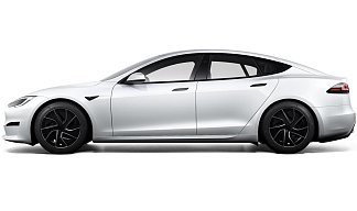 Tesla Model S Long Range (рестайлинг 2025) белого цвета 2025 года на 19 колёсах фото 2