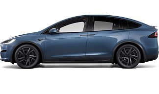 Tesla Model X Long Range (рестайлинг 2025) синего цвета 2025 года на 20 колёсах фото 2