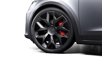 Tesla Model X Plaid (рестайлинг 2025) серебристого цвета 2025 года на 22 колёсах фото 5