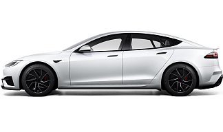Tesla Model S Plaid (рестайлинг 2025) белого цвета 2025 года на 19 колёсах фото 2