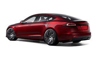 Tesla Model S Long Range (рестайлинг 2025) красного цвета 2025 года на 21 колёсах фото 3