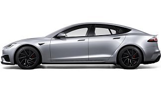 Tesla Model S Plaid (рестайлинг 2025) серебристого цвета 2025 года на 19 колёсах фото 2