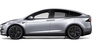 Tesla Model X Long Range (рестайлинг 2025) серебристого цвета 2025 года на 20 колёсах фото 2